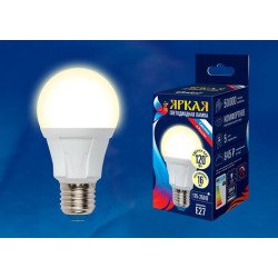 Лампа светодиодная Uniel E27 16W 3000K матовая LED-A60 16W/3000K/E27/FR PLP01WH UL-00005033