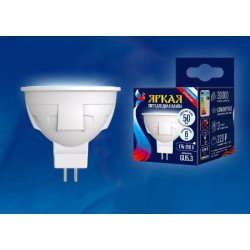 Лампа светодиодная Uniel GU5.3 6W 4000K матовая LED-JCDR 6W/NW/GU5.3/FR PLP01WH UL-00002422