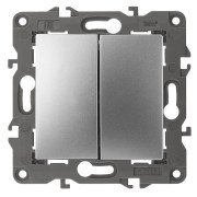 Переключатель двухклавишный ЭРА Elegance 10AX 250V 14-1106-03 Б0034245