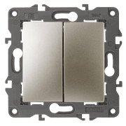 Переключатель двухклавишный ЭРА Elegance 10AX 250V 14-1106-04 Б0034246