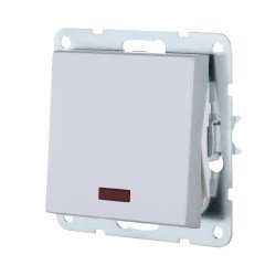 Переключатель LK Studio 1-кл., на 2 направления, c индикатором (схема 6L) 16 A, 250 B (серебристый металлик) LK80 840403-1