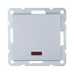 Переключатель LK Studio 1-кл., на 2 направления, c индикатором (схема 6L) 16 A, 250 B (серебристый металлик) LK80 840403-1
