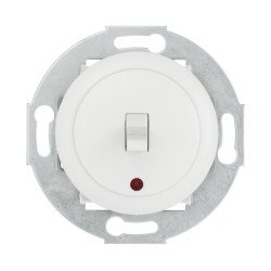 Переключатель LK Studio 1-рычажковый, на 2 направления, c индикатором (схема 6L) 16 A, 250 B (белый) Vintage 880904-1