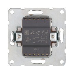 Переключатель LK Studio 2-кл., с двух мест (схема 6+6) 16 A, 250 B (серебристый металлик) LK60 861303-1