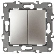 Выключатель двухклавишный ЭРА 12 10AX 250V 12-1004-04 Б0014654