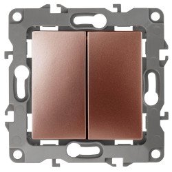 Выключатель двухклавишный ЭРА 12 10AX 250V 12-1004-14 Б0019313