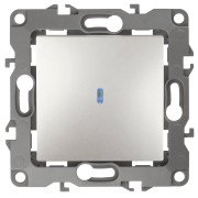 Выключатель одноклавишный с подсветкой ЭРА 12 10AX 250V 12-1102-15 Б0019427