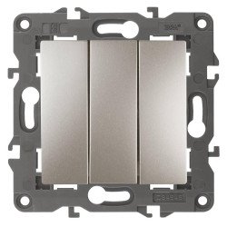 Выключатель трехклавишный ЭРА Elegance 10AX 250V 14-1107-04 Б0034253